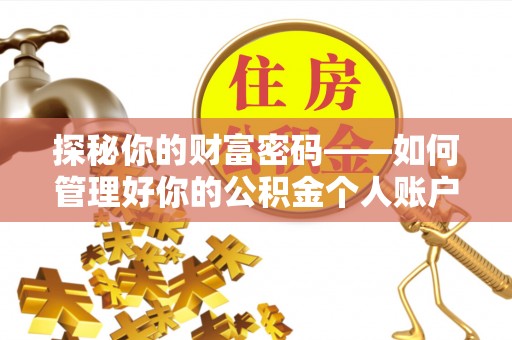 秦淮探秘你的财富密码——如何管理好你的公积金个人账户信息